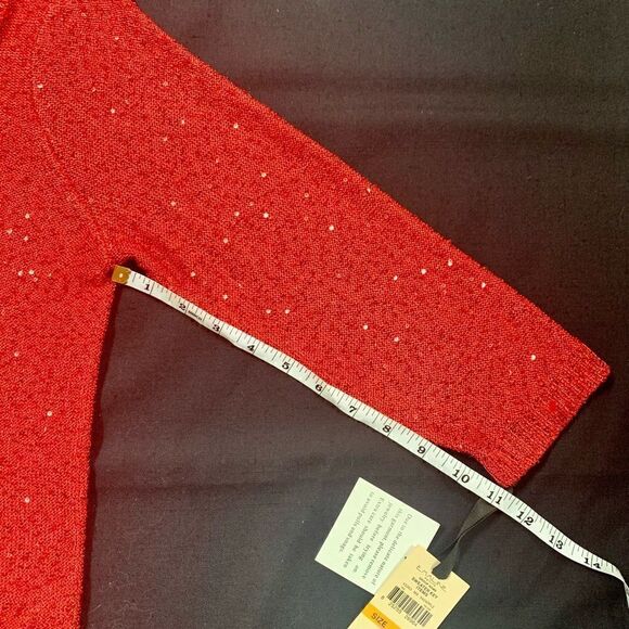 Emaline Petite Sparkly Red Cowlneck Sweater NWT - Picture 8 of 12